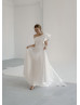 One Shoulder Ivory Satin Fashionable Wedding Dress